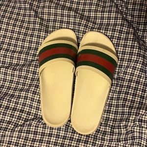 Gucci white slides